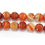 Natural Manchurian Red Agate Beads Strands, Faceted, Round