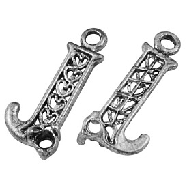 Сплавочные подвески тибетского стиля, без свинца и без кадмия, буква J