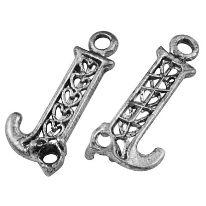 Сплавочные подвески тибетского стиля, без свинца и без кадмия, буква J