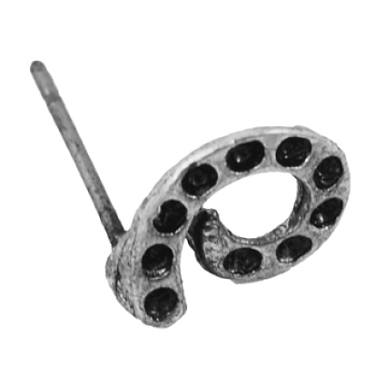 Alloy Ear Studs, Lead Free and Cadmium Free, Antique Silver Color, about 16mm long, 10mm wide, 1.5mm thick