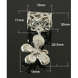 Brass Ice Pinch Bails, 30x15mm, Pin: 1mm, Hole: 8mm
