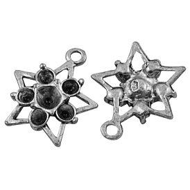 Star Alloy Pendant Rhinestone Settings, Lead Free and Cadmium Free