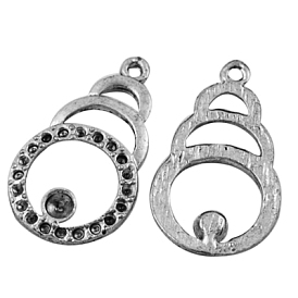 Tibetan Style Alloy Pendant Rhinestone Settings, Lead Free & Cadmium Free, Teardrop