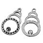 Tibetan Style Alloy Pendant Rhinestone Settings, Lead Free & Cadmium Free, Teardrop