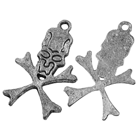 Alloy Pendants, Lead Free and Cadmium Free, Halloween, Skull