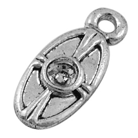 Tibetan Style Alloy Charms, Lead Free and Cadmium Free, Oval