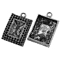 Tibetan Style Alloy Pendant Rhinestone Settings, Lead Free & Cadmium Free, Rectangle