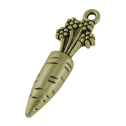 Tibetan Style Pendants, Lead Free, Carrot, 30x9x7mm, Hole: 2mm