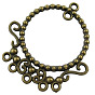 Alloy Chandelier Component Links, Cadmium Free & Lead Free, Flat Round, 39.5x37.5x1.5mm, Hole: 2mm