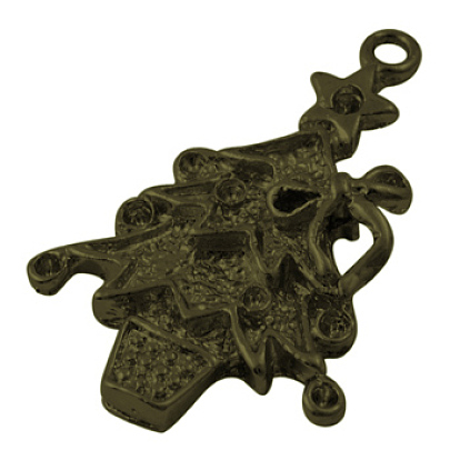 Alloy Finding Pendants, Lead Free and Cadmium Free, Christmas Tree, about 30mm long, 20mm wide, 2mm thick, hole:1.5mm