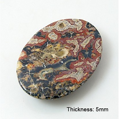 Натуральной кожи леопарда кабошонов, овальные, красочный, 25x18x5 мм