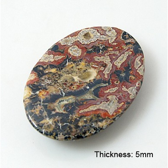 Натуральной кожи леопарда кабошонов, овальные, красочный, 25x18x5 мм