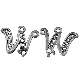 Alloy Pendant Cabochon Settings, Lead Free and Cadmium Free, Letter W