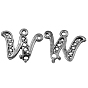 Alloy Pendant Cabochon Settings, Lead Free and Cadmium Free, Letter W