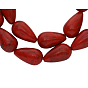 Synthetical Howlite Beads, Dyed, Drop, Red, 17~18x10mm, Hole: 1mm