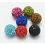 Grade A  Rhinestone Beads, Pave Disco Ball Beads, Polymer Clay, 6mm, Hole: 1mm