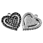 Support pendentif de strass en alliage de style tibétain, sans plomb et sans cadmium, cœur