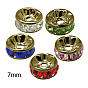 Латунные бусины разделители для поставки стразов, класс AAA, прямой фланец, без никеля , античная бронза, рондель, 7x3.2 мм, отверстие : 1.8 мм