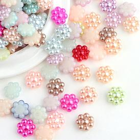 Cabochons en plastique imitation perle abs, fleur