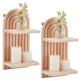 Деревянный настенный держатель, с пластиковой заглушкой и железным винтом, форма арки