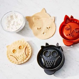 Plastic Press Cookie Cutters, Cartoon Animal Baking Mold, Fox/Owl