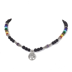Gemstone Necklaces, Tibetan Style Alloy Pendant Necklaces
