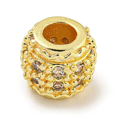 Placage de crémaillère en laiton micro pavé de perles de zircone cubique claires, plaqué longue durée, sans plomb et sans cadmium, cloumn