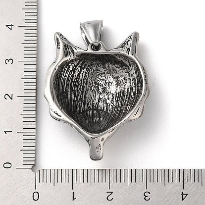 Ion Plating(IP) 304 Stainless Steel Pendants, Viking Wolf Head Charm