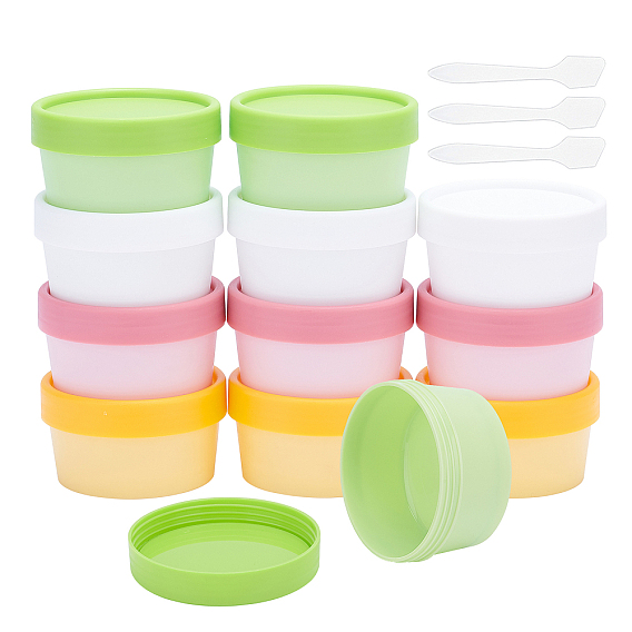 Empty Plastic Facial Mask Cosmetic Cream Containers, with Inner Liners and Dome Screw Lids, for Beauty Products, Travel Storage Makeup