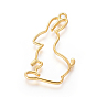 Zinc Alloy Easter Bunny Open Back Bezel Pendants, For DIY UV Resin, Epoxy Resin, Pressed Flower Jewelry, Rabbit