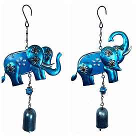Elephant Wind Chimes, Glass & Iron Art Pendant Decorations