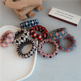 Retro Geometric Hair Ties with Wide Band for Girls and Moms
