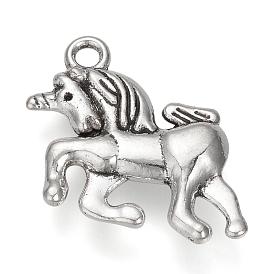 Сплавочные подвески тибетского стиля, без кадмия и без свинца, Лошадь / единорог