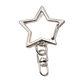 Alloy Swivel Clasps, Star, Long-Lasting Plated, Rack Plating