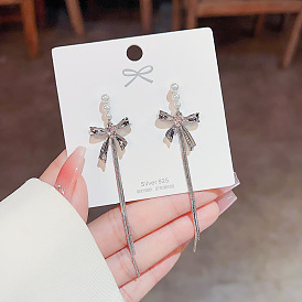 925 Silver Pearl Earrings - Long Chain, Tassel Ear Accessories for Women
