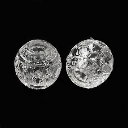 Perles européennes acryliques transparentes, Perles avec un grand trou   , ronde
