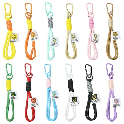 12 шт. 12 цвета зонт шнур нейлоновая веревка подвеска украшения карабин, плетеный зажим для шнурка из сплава для ключа