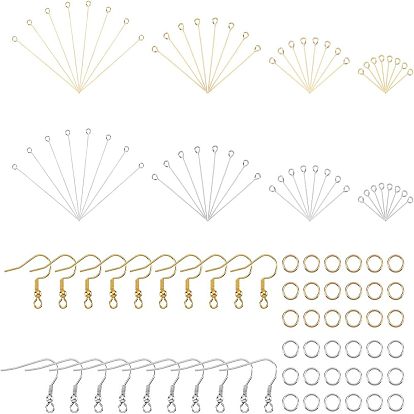 Набор для изготовления сережек своими руками, в том числе 304 булавка для проушины из нержавеющей стали, крючки для серег и открытые соединительные кольца