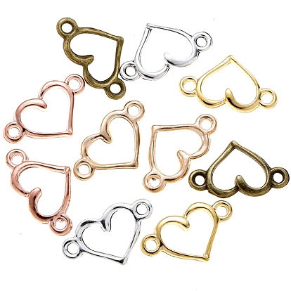 Alloy Hollow Connector Charms, Heart