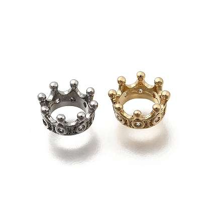 Латунь микропаве прозрачный кубический цирконий европейский бисер, бусины с большим отверстием, корона