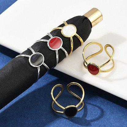 Овальные 304 эмалированные манжеты из нержавеющей стали для женщин, ионное покрытие (ip)