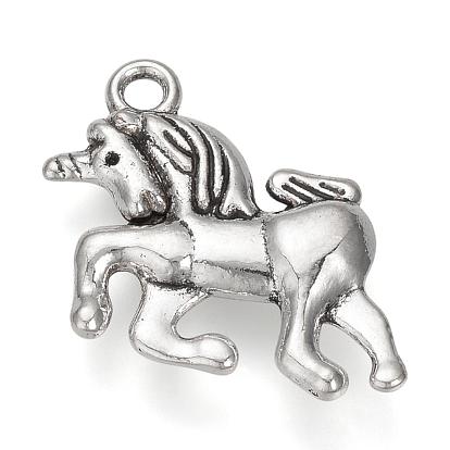 Сплавочные подвески тибетского стиля, без кадмия и без свинца, Лошадь / единорог