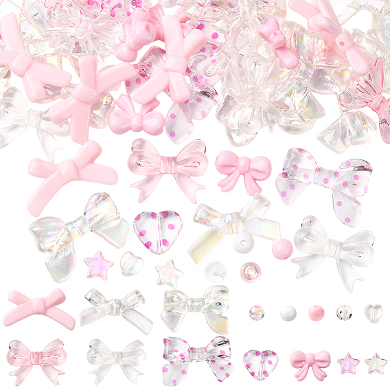 430шт 15 стили непрозрачные и прозрачные акриловые бусины, разнообразные