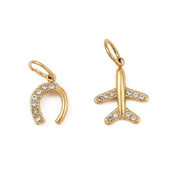 304 из нержавеющей стали амулеты горный хрусталь, золотые, с целью перехода в кольце