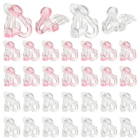 100 шт 2 цвета экологически чистые пластиковые клипсы для сережек, для не проколотых ушей