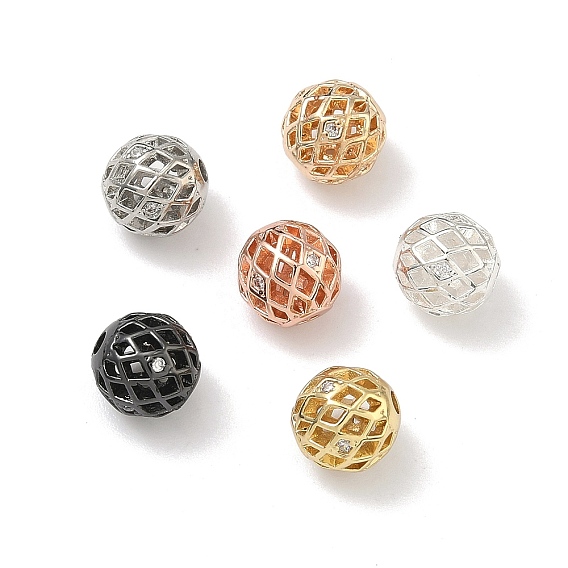 Латунные микропаве из прозрачного кубического циркония, без кадмия и без свинца, стойки покрытие, долговечный, полый круглый