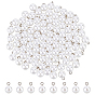 100Pcs Opaque Resin Pendants, Imitation Pearl, with Platinum Tone Iron Loop, Round