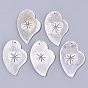 Natural Capiz Shell Pendants, Heart with Star