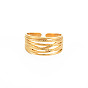 304 Stainless Steel Criss Cross Open Cuff Ring for Women