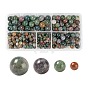 340Pcs 4 Style Natural Indian Agate Beads, Round